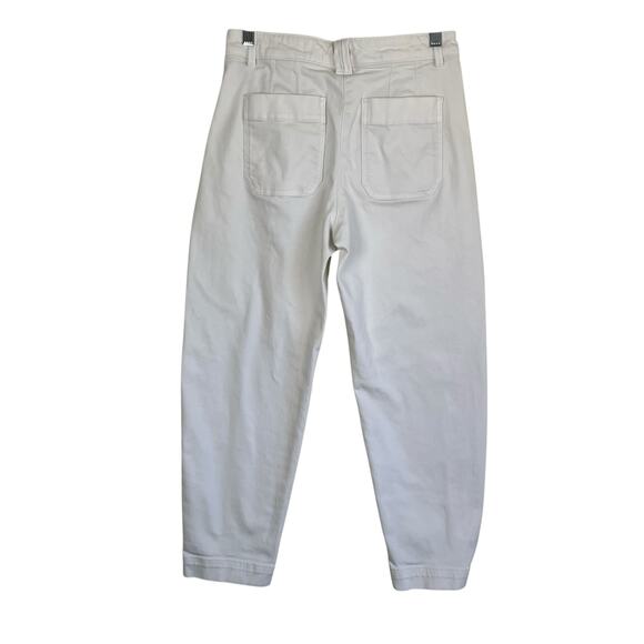 Banana Republic Sz 2 The Weekender Slim Barrel Leg Pants in Ecru Casual Trendy - Picture 5 of 16